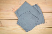 Шапка детская+снуд "Кошечка" серый Арт. G18007 PicCo Шапка детская+снуд "Кошечка" серый Арт. G18007 PicCo