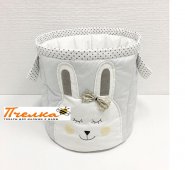 Корзина с Зайкой большая - коллекция Серебрянная луна LoveBabyToys