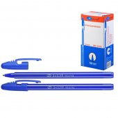 Ручка шариковая Basir синяя 1мм синий пластиковый корпус с белой полосой