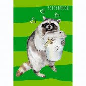 Скетчбук "Канц-Эксмо" Енот и кофе, без линовки, бумага черная, тонированная 80л А5 Скетчбук "Канц-Эксмо" Енот и кофе, без линовки, бумага черная, тонированная 80л А5