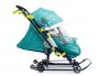 Санки коляска Ника детям 7-7 зеленый в джинсовом стиле