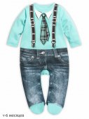 Комбинезон для мальчиков "Happy time" галстук ментол 1-12 мес арт.BFRJ1784/1