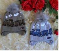 В171: Шапка "Паровозик" зима 2-3 года
