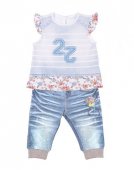 Папитто Комплект 2 предмета фуфайка+штанишки для девочки "Fashion Jeans" 68-86 см арт.521-04
