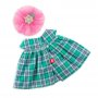 Платье зеленое в клетку для Зайки Ми 18 см OSidS-384