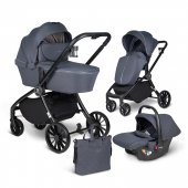 Коляска Farfello Baby shell 3 в 1 Greige серый