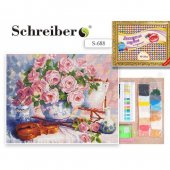 Картина алмазная "Schreiber" 40*50см Цветы и скрипка арт.S 688