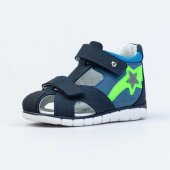 Сандалии для мальчика Котофей р.25-29 синий-салатовый, натуральная кожа арт.322137-22 Сандалии для мальчика Котофей р.25-29 синий-салатовый, натуральная кожа арт.322137-22