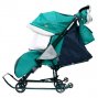 Санки-коляска Nika Наши детки 4-1 рисунок с котенком изумрудный арт.НДТ4-1/8