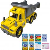 Самосвал с карточками водителя КРОКОТАМ желто-серый САМ-52120 Самосвал с карточками водителя КРОКОТАМ желто-серый САМ-52120