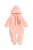 Комбинезон для девочек "Счастье на розовых пяточках" персиковый 1-12 мес