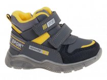 Ботинки для мальчика Сказка р.22-26 серый/желтый арт.R556975060 Ботинки для мальчика Сказка р.22-26 серый/желтый арт.R556975060