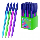 Ручка шариковая Erich Krause R-301 Stick&Grip Neon синяя 1,0мм