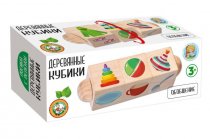Кубики на оси Обобщение деревянные 3 штуки