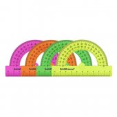 Транспортир Erich Krause 180*/10см Neon Solid пластиковый