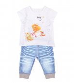Папитто Комплект 2 предмета фуфайка+штанишки для девочки "Fashion Jeans" 68-86 см арт.522-04