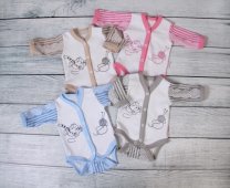 Боди "Вязаные истории" интерлок, длинный рукав р.56-80 см арт.524130