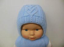 Шапка "Капор Ангелочек" с х/б подкладом и утеплителем, цвет голубой