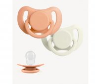 Набор силиконовых пустышек 0-6 мес, Peach/buttercream (ночная) Набор силиконовых пустышек 0-6 мес, Peach/buttercream (ночная)