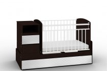 Кровать-трансформер Дива Премиум экокожа белый/венге, поперечный маятник