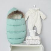 Комплект на выписку зимний Скандинавия светлая полынь р.56-62 см Комплект на выписку зимний Скандинавия светлая полынь р.56-62 см