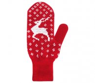Варежки Снежные "Олень" ярко красный/молочный, размер 18 арт.2с221 Варежки Снежные "Олень" ярко красный/молочный, размер 18 арт.2с221
