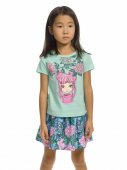 Комплект для девочек Pelican 1-5 лет, цвет ментол арт.GFATS3159/1