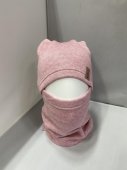 Шлем балаклава из ангоры розовый размер 48-50 52-54 арт.А-01-5