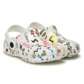 Сабо детские р.27-34 принт слова/белый арт.601/01РМ Сабо детские р.27-34 принт слова/белый арт.601/01РМ