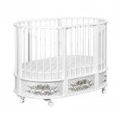 Кровать Островок уюта EVA декор розарий, поперечный маятник, колесо, цвет белый Кровать Островок уюта EVA декор розарий, поперечный маятник, колесо, цвет белый