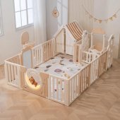 Манеж DeLuxe House 180 x 200 см с баскетбольной стойкой, доской для рисования, ковриком для игр Манеж DeLuxe House 180 x 200 см с баскетбольной стойкой, доской для рисования, ковриком для игр