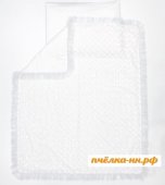 Плед из плюша белый Классика 115 х 95 см LoveBabyToys