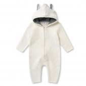 Комбинезон вязаный с капюшоном рост 86, цвет ванильный арт 4200-1В-03