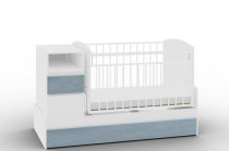 Кровать-трансформер Дива Фаворит велюр голубой/белый, поперечный маятник