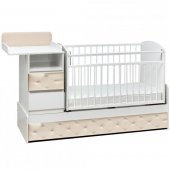 Кровать-трансформер Дива экокожа слоновая кость/белый, поперечный маятник