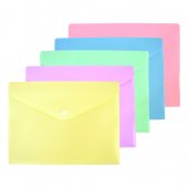 Папка на кнопке А5 Pastel, пластик 0,18мм, непрозрачная, ассорти