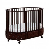 Кровать Островок уюта EVA декор VIP (велюр, стразы) поперечный маятник, колесо, цвет венге Кровать Островок уюта EVA декор VIP (велюр, стразы) поперечный маятник, колесо, цвет венге