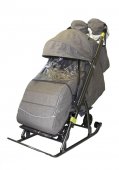 Санки-коляска Galaxy Snow kids 3-3С джинс серый