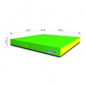 Мягкий щит kid ROMANA (1000*1000*60), в 2 сложения цвет светло-зеленый/желтый