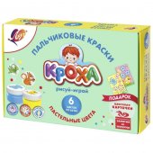 Краски пальчиковые Луч Кроха пастельные 6 цветов х 60 мл + 2 карточки-расскраски Краски пальчиковые Луч Кроха пастельные 6 цветов х 60 мл + 2 карточки-расскраски
