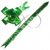 Бант "KWELT" 3см Зеленый, золотая фольга Бант "KWELT" 3см Зеленый, золотая фольга