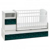 Кровать-трансформер Дива изумруд велюр/белый, поперечный маятник