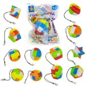 Головоломка 1toy Геометрические фигуры 4х4 см 12 видов арт.Т17615