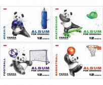 Альбом для рисования 12 листов "Панда-Спортсмен"