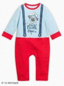 Комбинезон для мальчиков "Капитан пупс" красный 1-12 мес Комбинезон для мальчиков "Капитан пупс" красный 1-12 мес