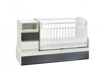 Кровать-трансформер Дива Премиум экокожа графит/белый, поперечный маятник Кровать-трансформер Дива Премиум экокожа графит/белый, поперечный маятник