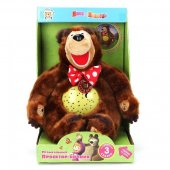 МЯГКАЯ ИГРУШКА "МУЛЬТИ-ПУЛЬТИ" МИШКА (М/Ф МАША И МЕДВЕДЬ) МУЗ. ПРОЕКТОР В ДИСПЛЕЕ 30СМ