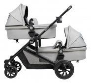 Коляска трансформер для двойни Farfello Silva Duo Light Grey