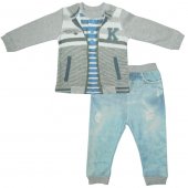 Папитто Комплект 2 предмета кофточка+штанишки для мальчика "Fashion Jeans" 74-92 см арт.583-05