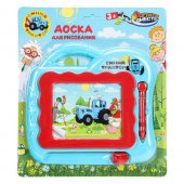 Доска для рисования СИНИЙ ТРАКТОР магнитная, 18*18см, ч/б поле Доска для рисования СИНИЙ ТРАКТОР магнитная, 18*18см, ч/б поле